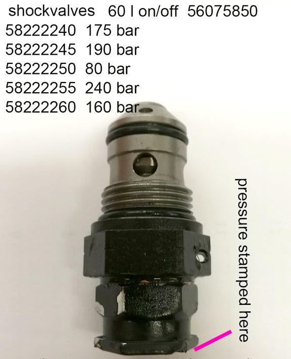 Shock valves for 56075850
