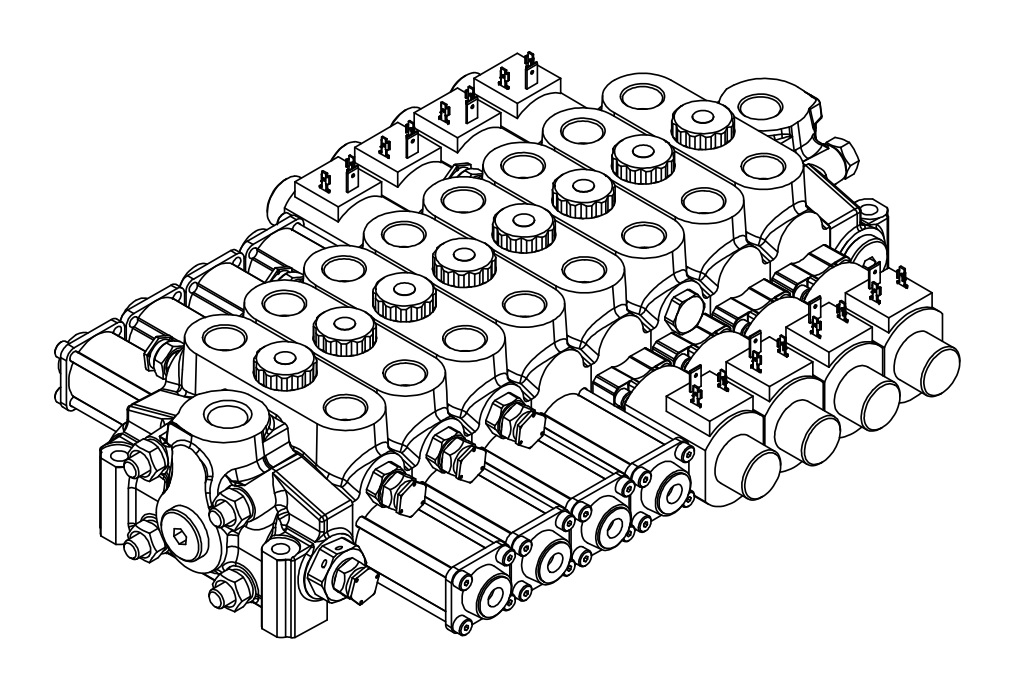 VALVE, HC-D4/8, 4xHPC+4xON-OFF, 80 L/MIN, 97727