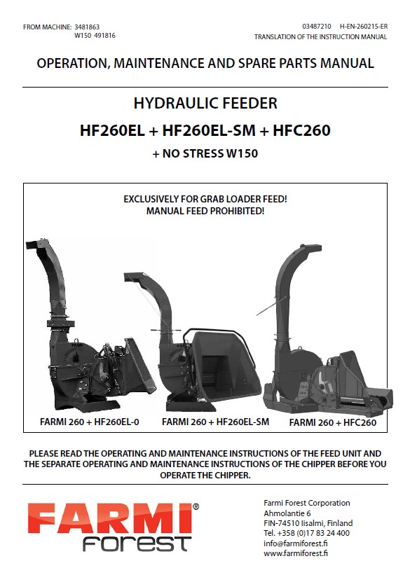 HF260-EL Manual and Spare Parts
