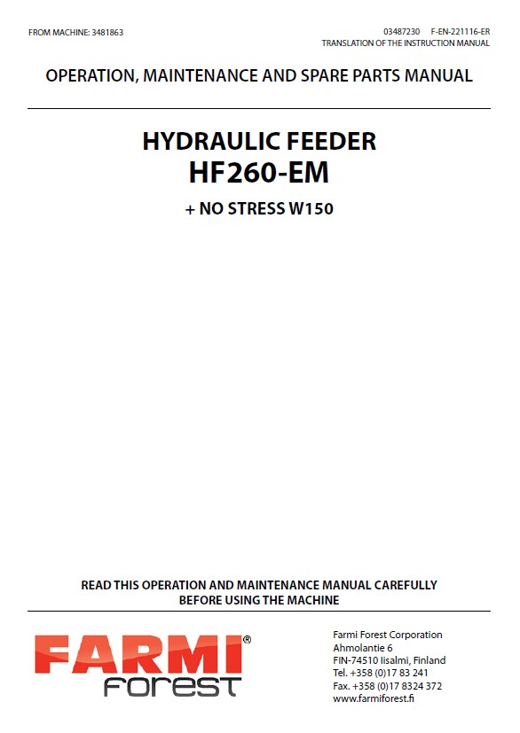 HF260-EM Manual and Spare Parts