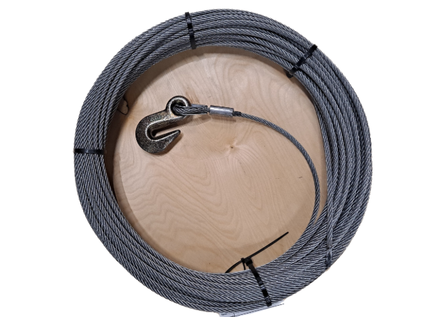 [200006142] STEEL ROPE, with Farmi Hook, for Winches (Cable, d10 mm, 65m)