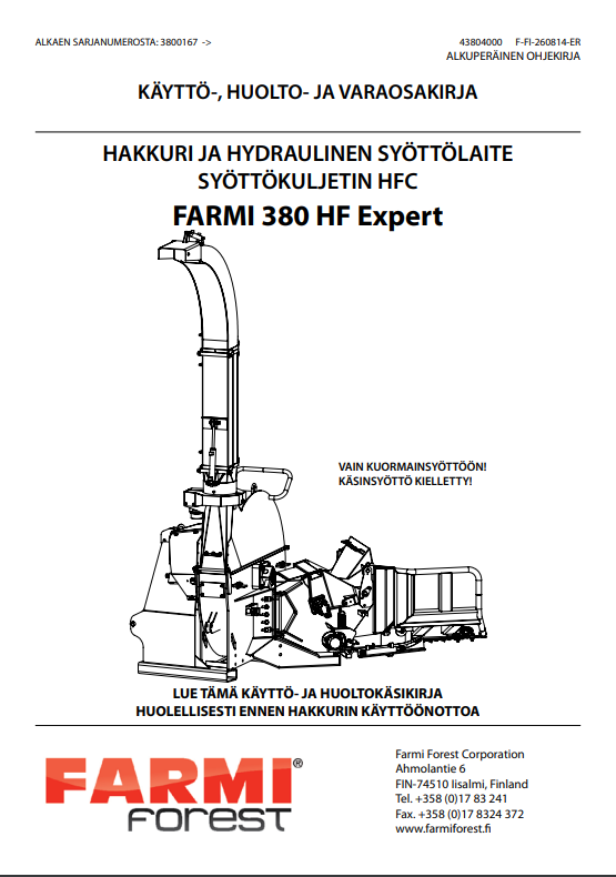 CH380 HF Service, Spare Part, Manual