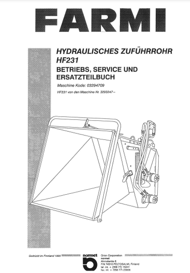 HF231 Manual and Spare Parts