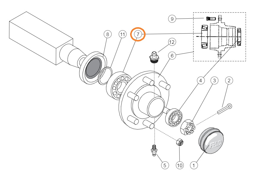 SPHERICAL ROLLER BEARING, FOR A706159 HUB 6-bolt, FAD