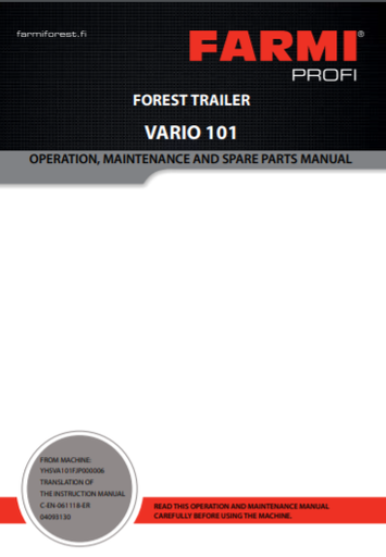 Vario 101 ohje- ja varaosakirja