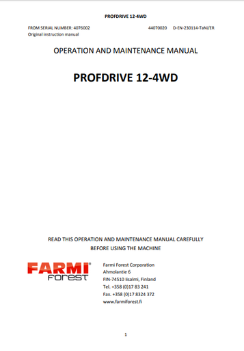 Profdrive 12-4WD ohjeet