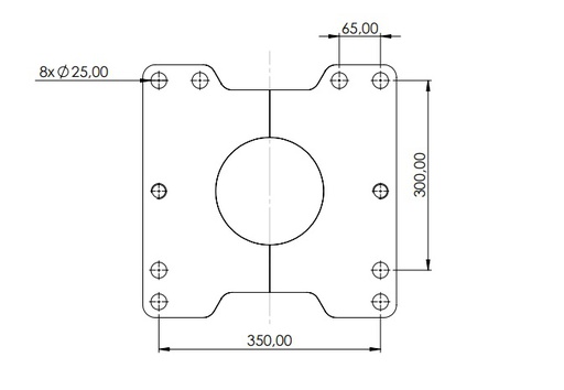 [200006424_0] ADAPTER FLANGE, 32x400x400mm, S=30mm, For support Vario legs